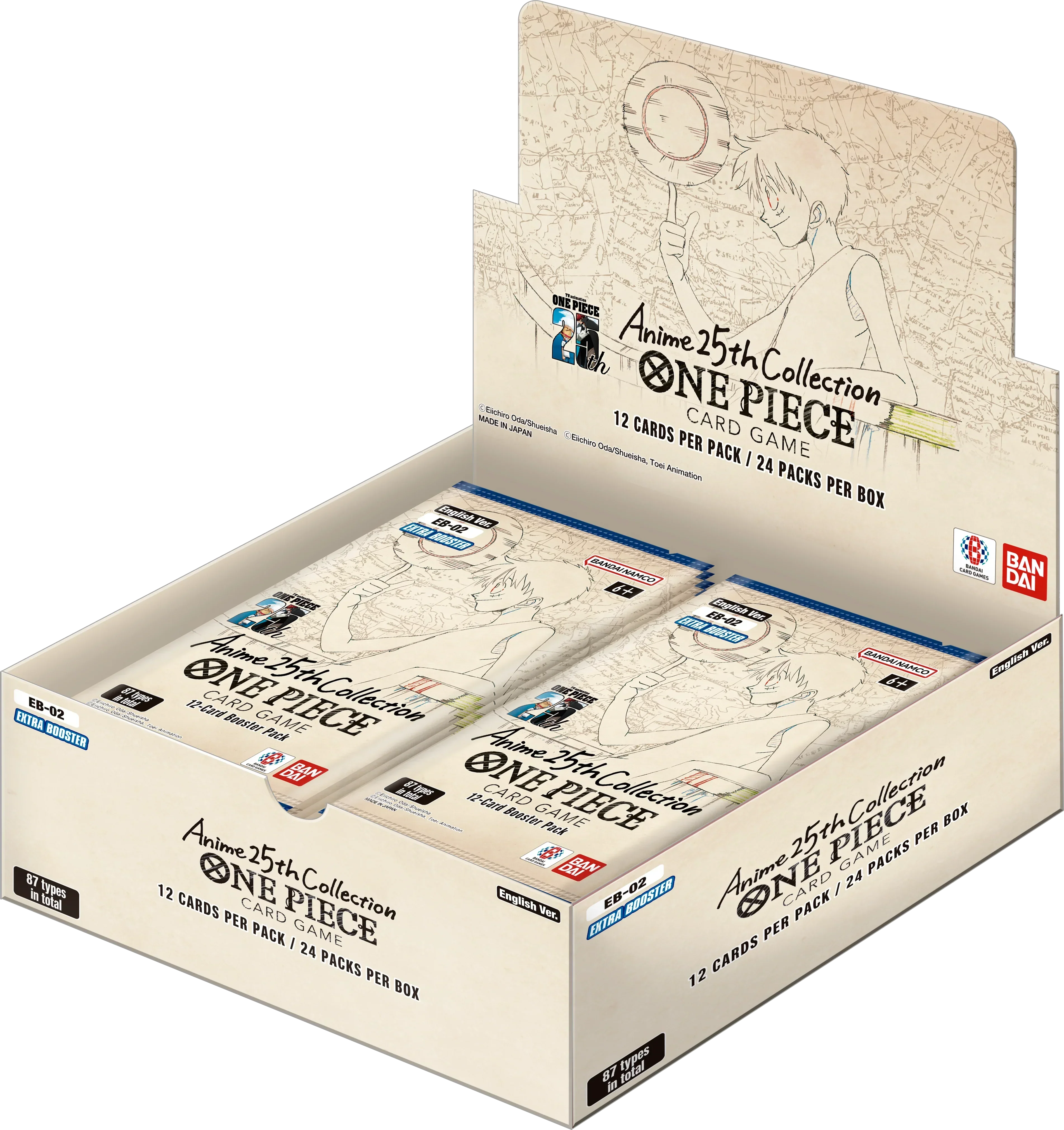 One Piece TCG - Extra Booster - Anime 25th Collection (EB-02) - Display Case (12x Booster Boxes)