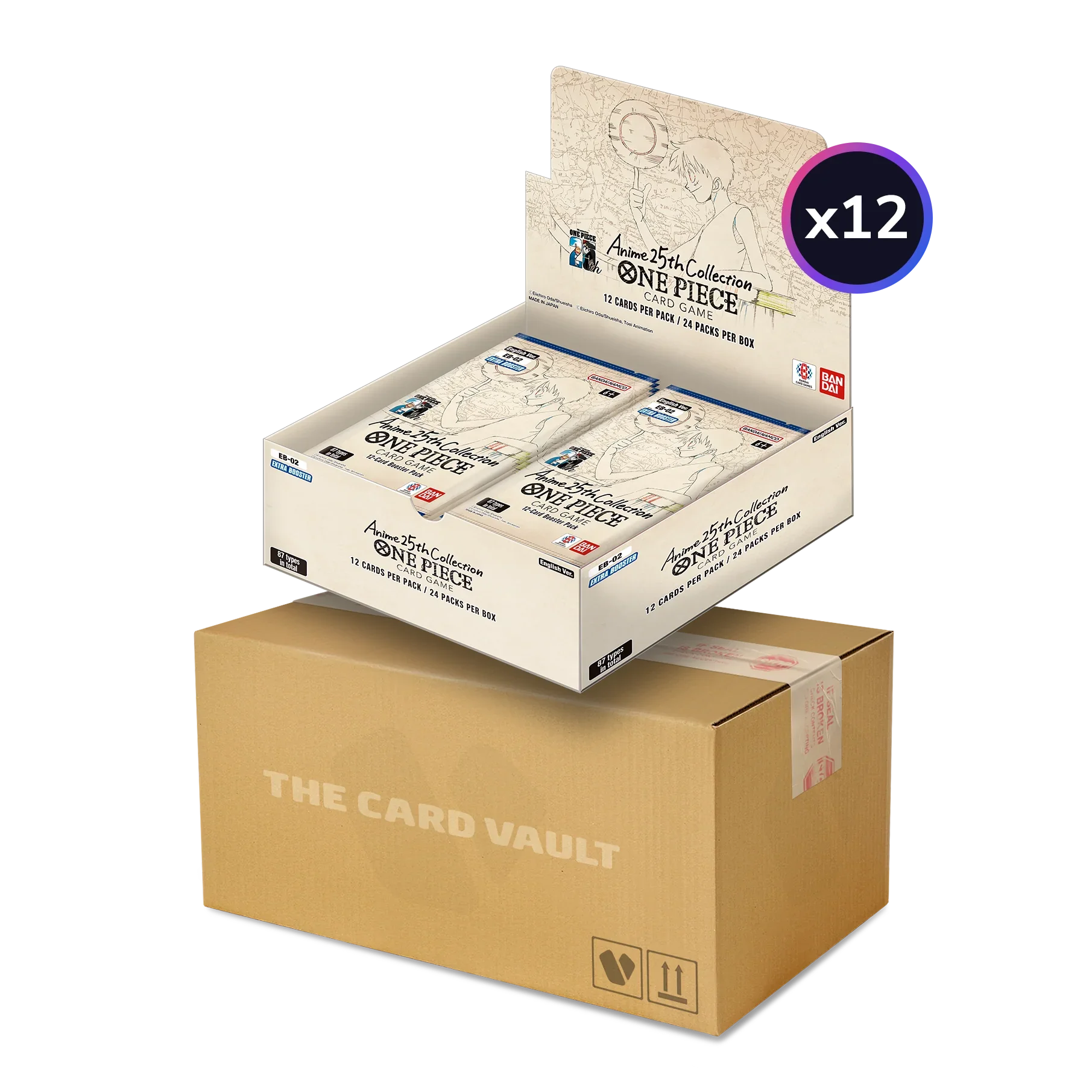One Piece TCG - Extra Booster - Anime 25th Collection (EB-02) - Display Case (12x Booster Boxes)